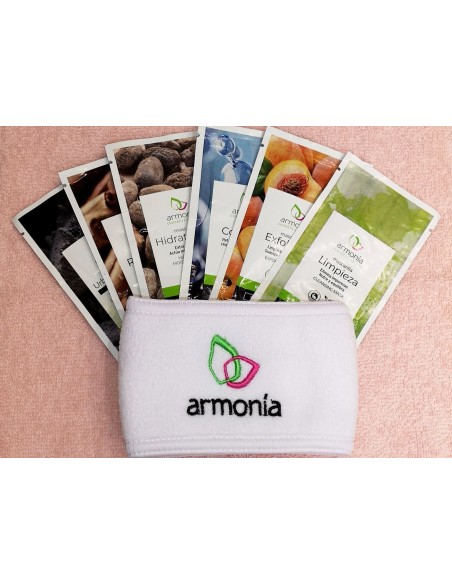Face mask pack with gift headband and cosmetic bag