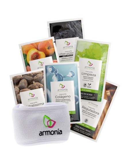 Face mask pack with gift headband and cosmetic bag